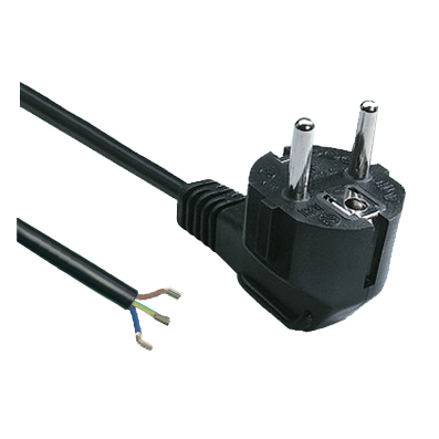 AC Power Cord (3x0.75 mm2), SCHUKO angle type, 2 m, BLACK