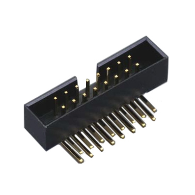 Connector IDC 26P, PCB box header, male angled 90°