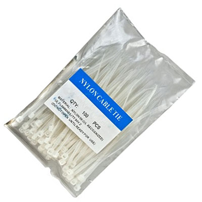 Cable Tie 200x2.5 mm, WHITE