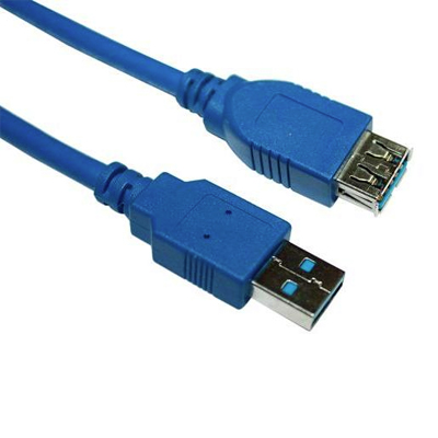 Кабел USB 3.0 A мъжки, USB 3.0 A женски, 3 м, СИН