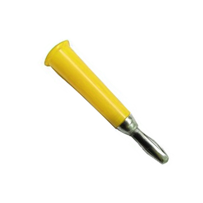 Banana PLUG, male, cable type, cone, YELLOW