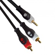 Image of Cable 3.5 mm male, 2x RCA male (2xOD:4 mm) CCS, 5 m