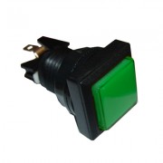 Image of Arcade Game Button Switch M24, 33x33 mm, (ON)-ON, 6A/250VAC, GREEN