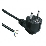 Image of AC Power Cord (3x0.75 mm2), SCHUKO angle type, 3 m, BLACK