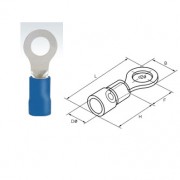 Image of Insulated Ring Terminal, OD:4.0 mm (RV2-4), BLUE