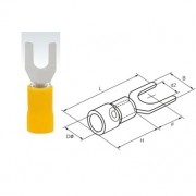 Image of Insulated Spade Terminal, OD:4.0 mm (SVS5.5-4), YELLOW