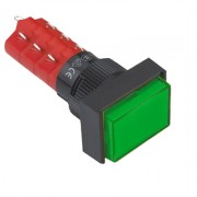 Image of Illuminated Push Button Switch M16, 18x24 mm, 3NO/3NC, 5A/250V, 2A/24V, 12V GRN