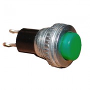 Image of Push Button Switch M10, OD:12 mm, OFF-(ON), SPST, 0.5A/250VAC, GREEN