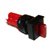 Image of Illuminated Rotary Switch M16, 18x18 mm, 2x ON-OFF, 5A/250V, 2A/24V, 12V RED