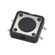 Image of Push Button Switch PCB 12x12 mm, H:4.3 mm, 4P (ON)-OFF, 50mA/12VDC, SMD