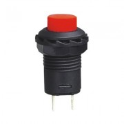 Image of Push Button Switch M12, OD:15.5 mm, OFF-(ON), SPST, 1A/250VAC, RED