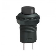Image of Push Button Switch M12, OD:15.5 mm, OFF-(ON), SPST, 1A/250VAC, BLACK