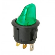 Image of Illuminated Toggle Switch Paddle OD:20 mm, 3P ON-OFF, 6A/250VAC, GREEN