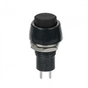 Image of Push Button Switch M10, OD:15 mm, OFF-(ON), SPST, 1A/250VAC, BLACK