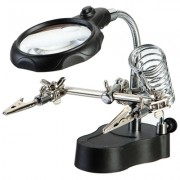 Image of Helping Hand with Magnifier 2x, 2x LED (ZD-126-2)