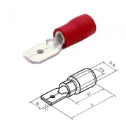 Image of Quick Disconnect, male, 6.3x0.8 mm (MDD1-250), RED