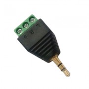 Image of 3.5 mm PLUG, male ST, cable type, METAL/PVC, screw terminal 