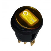 Image of Illuminated Waterproof Rocker Switch OD:20 mm, 3P ON-OFF, 6A/250VAC, YELLOW