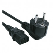 Image of AC Power Cord, SCHUKO angle, 3P female (C13), 3x1 mm2, 3 m