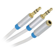 Image of Cable 2x 3.5 mm male 3P, 3.5 mm female 4P (OD:4 mm) Cu METAL, 0.3 m