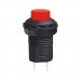 Push Button Switch M12, OD:15.5 mm, OFF-(ON), SPST, 1A/250VAC, RED