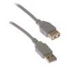 USB Cable 2.0A male, USB 2.0A female, 1.5 m, GREY