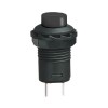 Push Button Switch M12, OD:15.5 mm, OFF-(ON), SPST, 1A/250VAC, BLACK