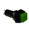 Push Button Switch M12, 15x15 mm, OFF-ON, SPST, Latching, 1A/250VAC, GREEN