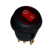 Illuminated Waterproof Rocker Switch OD:20 mm, 3P ON-OFF, 6A/250VAC, RED