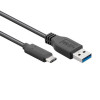 Кабел USB 3.0 A мъжки, USB 3.1 C мъжки, 1 м , ЧЕРЕН
