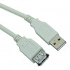 Кабел USB 2.0A мъжки, USB 2.0A женски, 0.60 м, БЯЛ