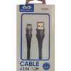 USB Cable A male, USB C мъжки VQ-D83, 3A, 1.20 m,  BLACK