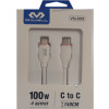 Кабел USB C мъжки, USB C мъжки VQ-D09, 100W, 1.50 м, БЯЛ