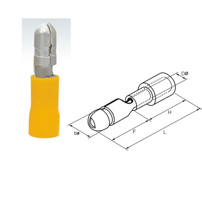 Bullet End Terminal, male (MPD6-195), YELLOW