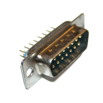 D-SUB 15P, male, PCB type