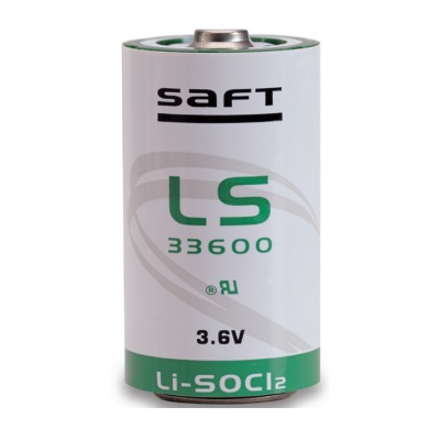 Lithium Cylindrical Battery SAFT, D (LS33600), 3.6V, Li-SOCI2