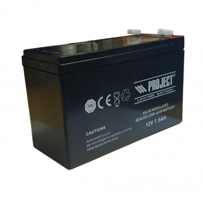 Sealed Lead Acid Battery, 12V/7.5Ah, general purpose