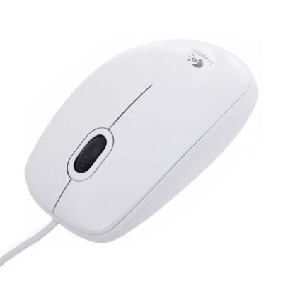 Мишка с кабел Logitech B100 White, USB