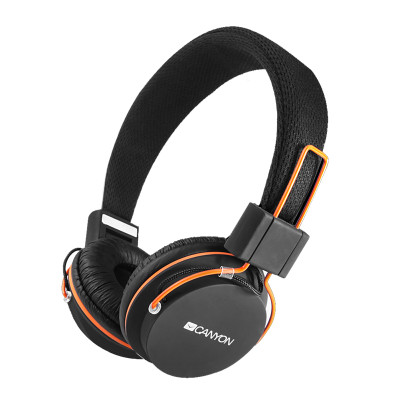 Headset CANYON CNE-CHP2 Foldable, Black/Orange, Mic*