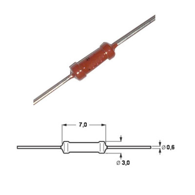 Резистор метален филм 0.25W, 9.1 Kohm МЛТ