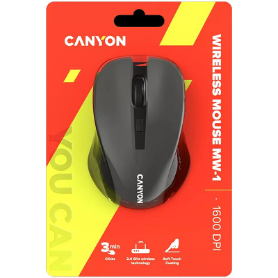 Мишка с кабел CANYON Sports Grey-Red /CNE-CMS11DG