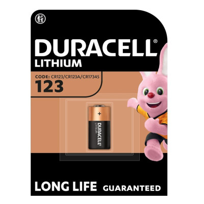 Lithium Cylindrical Battery DURACELL, CR123A (DL123A), 3V
