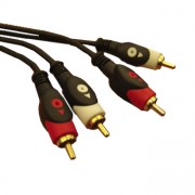 Image of Cable 2x RCA male, 2x RCA male (2xOD:4 mm) CCS, 3 m