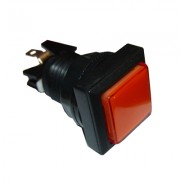 Image of Arcade Game Button Switch M24, 33x33 mm, (ON)-ON, 6A/250VAC, RED