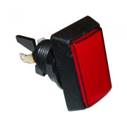 Image of Arcade Game Button Switch M24, 33x50 mm, (ON)-ON, 6A/250VAC, RED