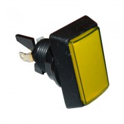 Image of Arcade Game Button Switch M24, 33x50 mm, (ON)-ON, 6A/250VAC, YELLOW