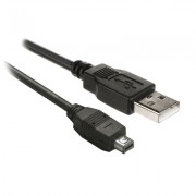 Изображение за Кабел USB A мъжки, mini-HP (HiRose) 4P мъжки, 1.8 м, ЧЕРЕН