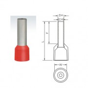 Image of Cable End Terminal 1.00x8 mm (E-1008), RED