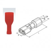 Image of Quick Disconnect, female, 6.3x0.8 mm (FDFD1-250), insulated, RED