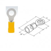 Image of Insulated Ring Terminal, OD:6.0 mm (RV5-6), YELLOW